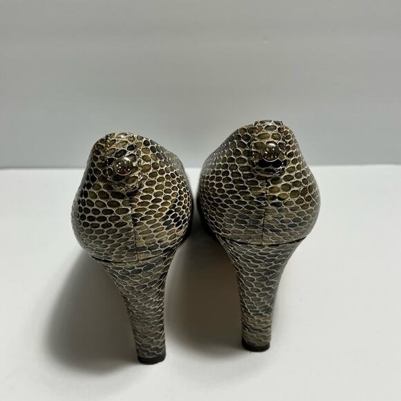 STUART WEITZMAN LOGOPLAINFIELD MUSHROOM CRYSTAL SNAKE WOMEN SIZE 8.5 WITH BOX - Picture 5 of 5